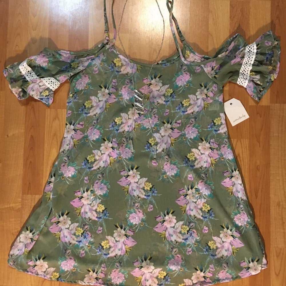 Wonderly Love Letter Cold Shoulder Swim Cover Up - Picture 4 of 8